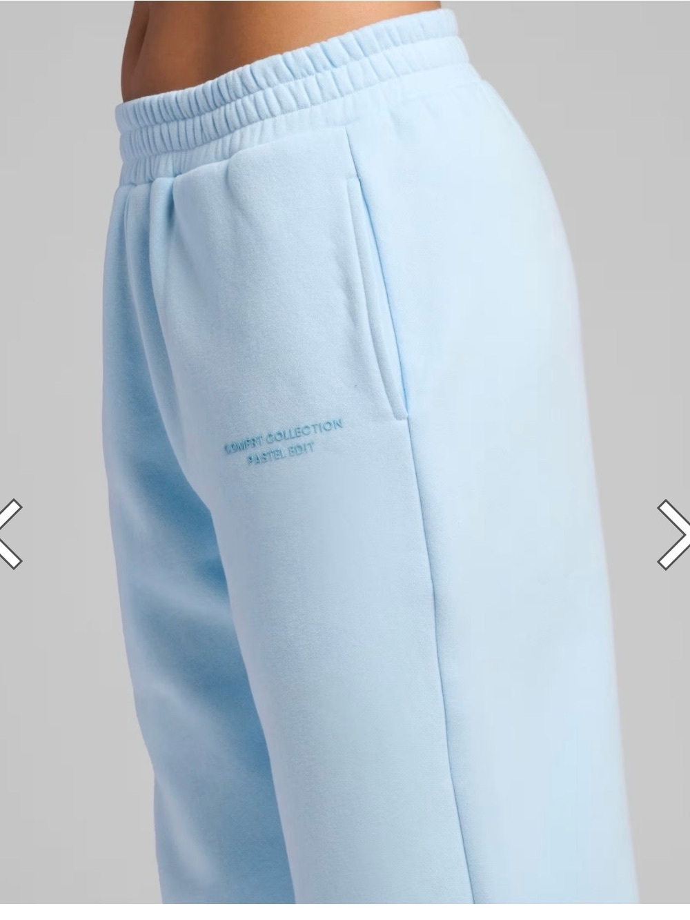 Women's Pastel Light Blue Fleece Joggers - Picture 2 of 7